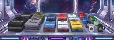 Selfmade420 - Merchandise-Artikel, Hoodies, T-Shirts, Tassen im 420-Stil