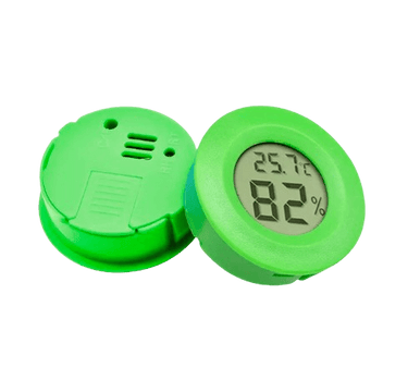 Mini Digital LCD Hygro- & Thermometer Rund, Grün