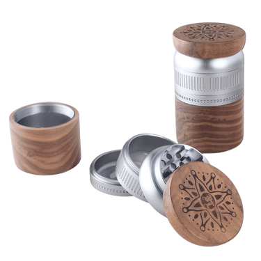 Black Leaf Alu/Walnuss Grinder 5-tlg. Silbergrau