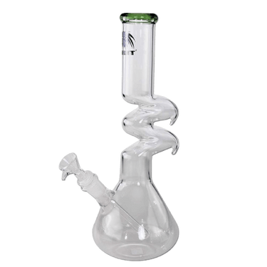 BREIT ZickZack Bong mit Diffusorchillum, Grün