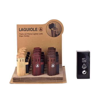 Laguiole Triple JETFLAME Feuerzeug in Holzoptik