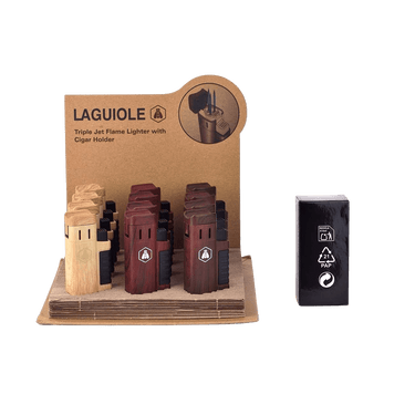 Laguiole Triple JETFLAME Feuerzeug in Holzoptik