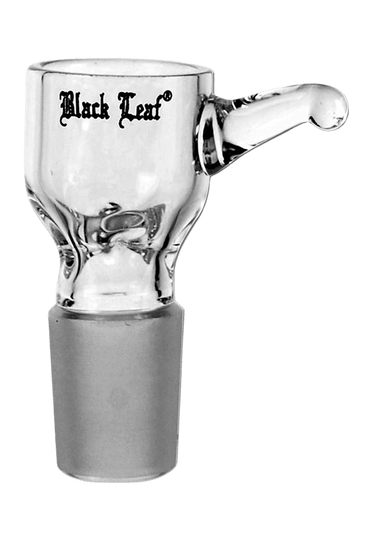 Glaskopf Black Leaf mit Griff und Sieb Normschliff NS14