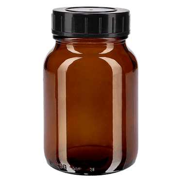 Braunglas Weithalsflasche mit Schraubdeckel 250ml