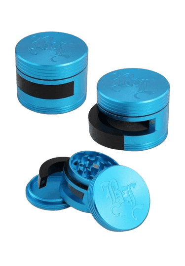 Black Leaf Door Aluminium Grinder 3-tlg. mit Tür, Hellblau
