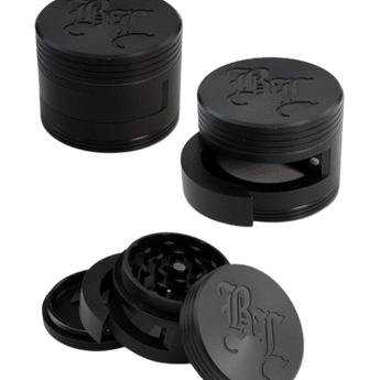 BL Dooor Aluminium Grinder 3-tlg. mit Tür, Schwarz