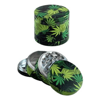 Black Leaf Camouflage Aluminium Grinder 4-tlg.