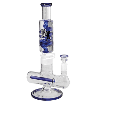 BL Liquid Bong mit Spirale und Inline Slit Blau