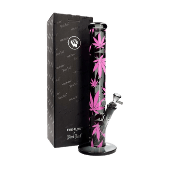 FIRE-FLOW™ X Black Leaf Bong LEAVES PINK