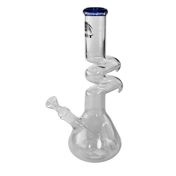 BREIT ZickZack Bong mit Diffusorchillum, Blau