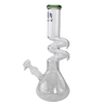 BREIT ZickZack Bong mit Diffusorchillum, Grün