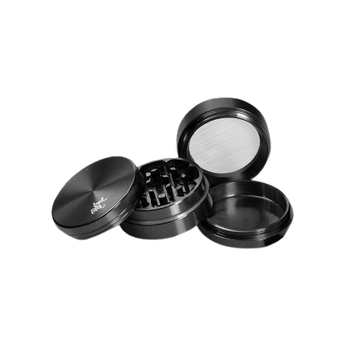 Black Leaf Aluminium-Grinder 4-tlg., Schwarz