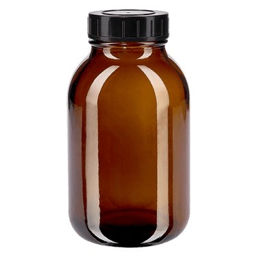 Braunglas Weithalsflasche mit Schraubdeckel 500ml