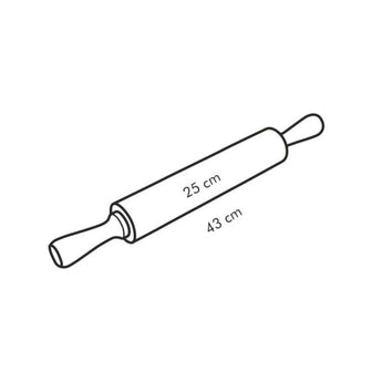 Teigrolle DELÍCIA aus Edelstahl - 25cm, ø5cm