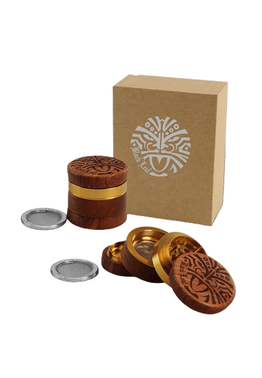 Black Leaf Maori Alu-/Holzgrinder mit Pollenfach 4-tlg.